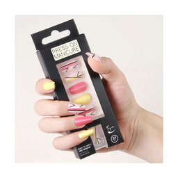 SET DE UÑAS 24 U GOMA Y STICK COLORES/LINEAS (6936505111290)