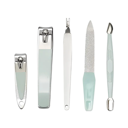 CORTA UÑAS Y LIMAS PARA MANICURA SET 5 UNIDADES