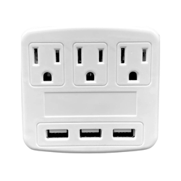 TOMACORRIENTE 3 TOMAS 110V + 3 USB 2.0A