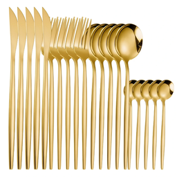 SET DE CUBIERTOS 24 PZAS TABLEWARE DORADOS