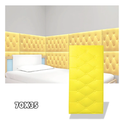 SET DE 5 LAMINAS DE RECUBR. ESPUMA P/PARED TIPO BOTON 70x35 CM