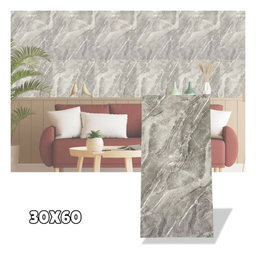 SET DE 10 LAMINAS DE RECUBR. P/PARED COLOR GRIS BASALTO 60x30 CM