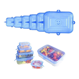 SET 6 PZAS TAPA DE SILICONE CUADRADAS