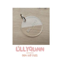 Clear perspex keyring