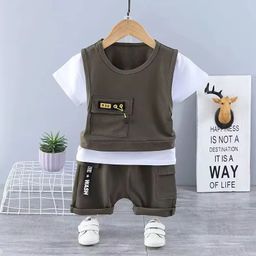 Summer Children Clothing Baby Boys Clothes Gentleman Boys Short Sleeve Shorts Printed Kids Suit