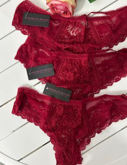 soft lace panty- Burgundy