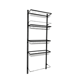 ORGANIZADOR VERTICAL METALICO 4 ESTANTES PARA PARED LISA