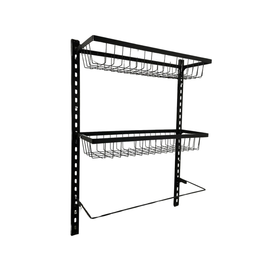 ORGANIZADOR VERTICAL METALICO 2 ESTANTES PARA PARED LISA