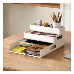 ORGANIZADOR PLASTICO 3 BANDEJAS PARA MESA 32*24*13 CM