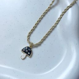 Black Mushroom Necklace