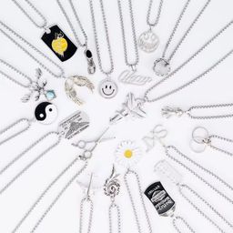 Wholesale Variety Of Pendant Shape Jewelry Titanium Steel Women's Sweater Chain Accessories Men's Hip-hop Style Pendant Necklace