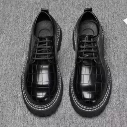 1101 Leather Shoes, Men's Retro Casual Shoes, Lace-up Platform Soles, Heightened Shoes