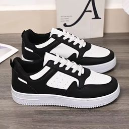 Men's New Breathable White Shoes, Trendy and Versatile Thick Soled Sneakers for Male Students, Casual Board Shoes