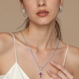 Cross NecklaceFashion Jewelry Small Cross Pendant With Chain Necklace Simple Faith Jewelry Christmas Gift for Men Women