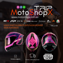CASCO SHAFT SH-598GTR XEPA FUCSIA MORADO VISOR IR.MORADO