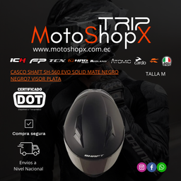 CASCO SHAFT SH-560 EVO SOLID MATE NEGRO NEGRO7 VISOR PLATA