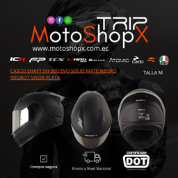 CASCO SHAFT SH-560 EVO SOLID MATE NEGRO NEGRO7 VISOR PLATA
