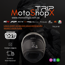 CASCO SHAFT SH-560 EVO SOLID MATE NEGRO NEGRO7 VISOR PLATA