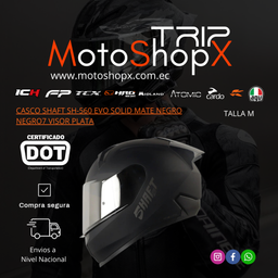 CASCO SHAFT SH-560 EVO SOLID MATE NEGRO NEGRO7 VISOR PLATA