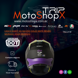 CASCO SHAFT SH-560 EVO SOLID MATE NEGRO MORADO VISOR MORADO