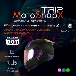 CASCO SHAFT SH-560 EVO SOLID MATE NEGRO MORADO VISOR MORADO