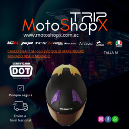 CASCO SHAFT SH-560 EVO SOLID MATE NEGRO MORADO VISOR MORADO