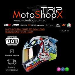 CASCO INTEGRAL SHAFT 560 EVO CLOWN (BLANCO/AZUL)VISOR HUMO