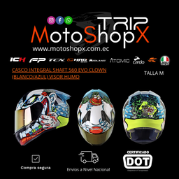 CASCO INTEGRAL SHAFT 560 EVO CLOWN (BLANCO/AZUL)VISOR HUMO