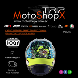 CASCO INTEGRAL SHAFT 560 EVO CLOWN (BLANCO/AZUL)VISOR HUMO