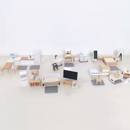Mini Wooden Doll House Furniture