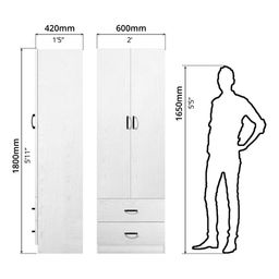 FG 2 DOOR WARDROBE + 2 DRAWER
