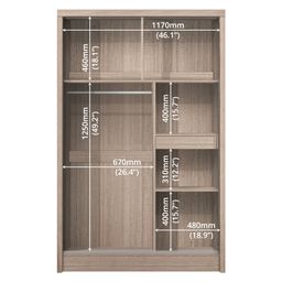 FG 2 DOOR WARDROBE SLIDING WITH MIRROR
