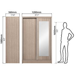 FG 2 DOOR WARDROBE SLIDING WITH MIRROR
