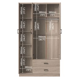 FG 3 DOOR WARDROBE + 2 DRAWER