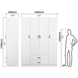 FG 4 DOOR WARDROBE + 2 DRAWERS