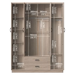 FG 4 DOOR WARDROBE + 2 DRAWER