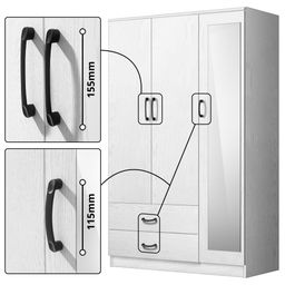 FG 3 DOOR WARDROBE + MIRROR