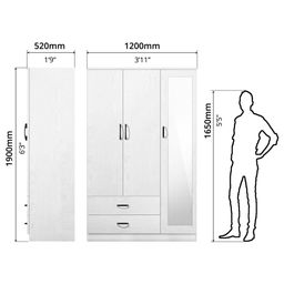 FG 3 DOOR WARDROBE + MIRROR