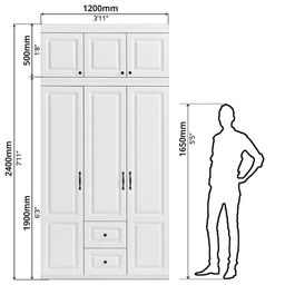LINDSY 3D WARDROBE WITH TOP CABINET