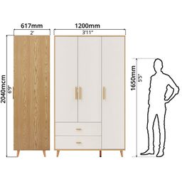 LINSY 3 DOOR + 2 DRAWER WARDROBE