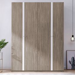 QUANU 4 DOORS WARDROBE DARK BROWN