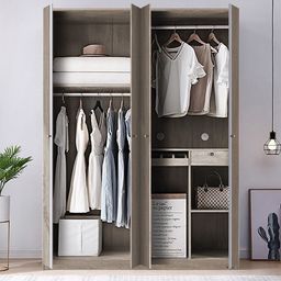 QUANU 4 DOORS WARDROBE DARK BROWN