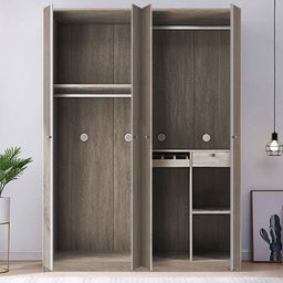 QUANU 4 DOORS WARDROBE DARK BROWN