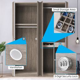 QUANU 4 DOORS WARDROBE DARK BROWN