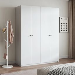 QUANU 4 DOORS WARDROBE WHITE