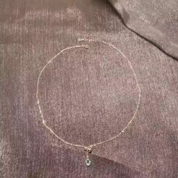 GT Blue Water Drops Necklace Adjustable Collarbone Chain Stainless Steels Jewelry Necklace