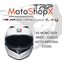 CASCO AGV INTEGRAL K3 E2206 MONO SETA WHITE