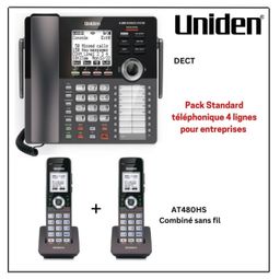 Uniden Pack2 Standard sans fil 1 Console AT4801 & 2 Combinés AT480HS