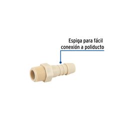 Adaptador inserción rosca exterior de 1/2' x 1/2', Foset