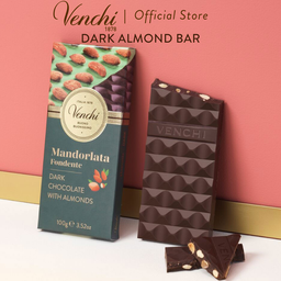 DARK CHOCOLATE BAR WITH TOASTED ALMONDS 100G